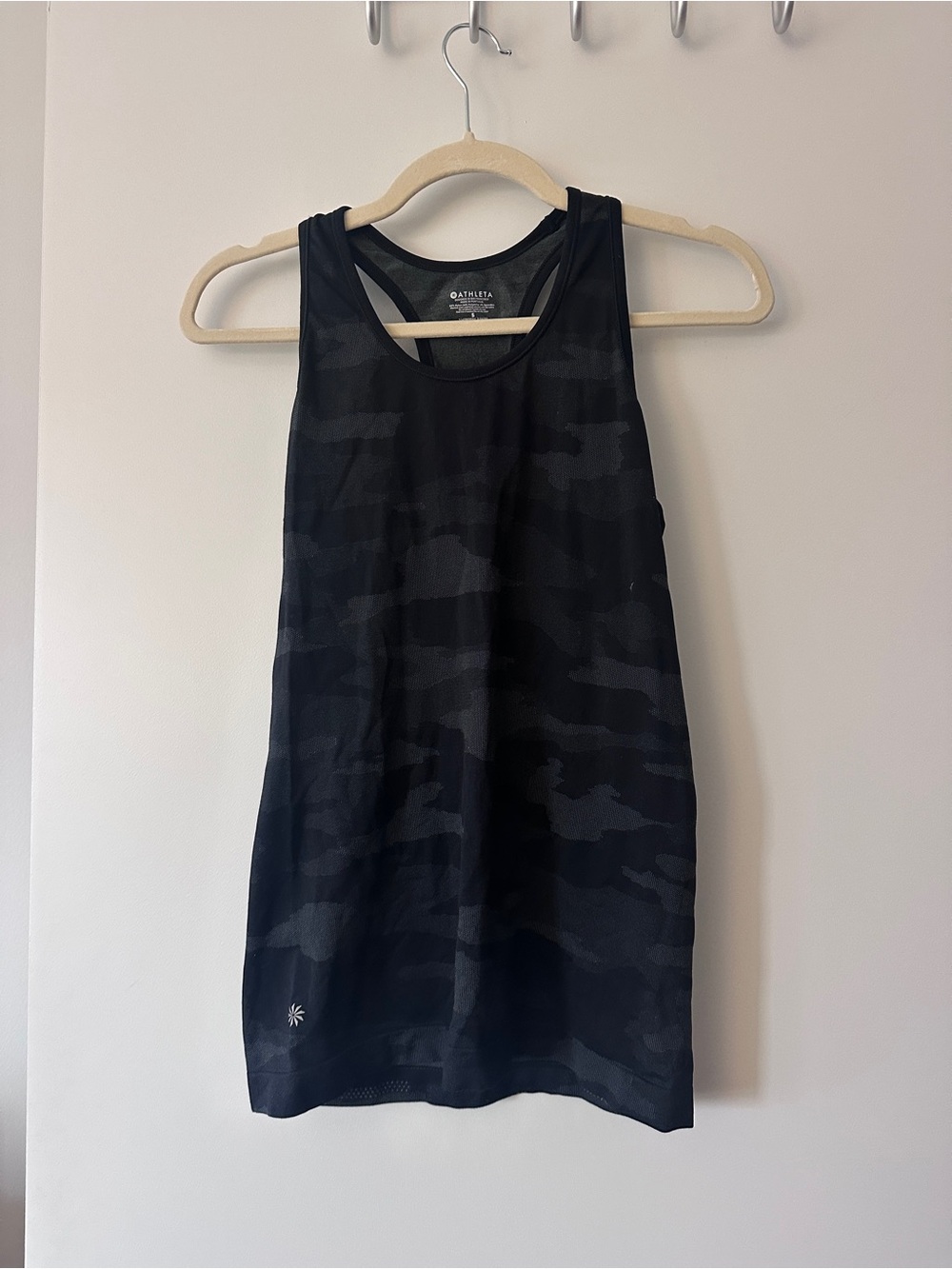 Athleta Black Subtle Camo Racerback Tank